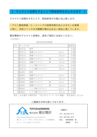 アルマイト処理による熱放射性の向上 【株式会社豊田電研のカタログ】