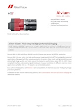 16メガ　USB3.0 小型産業カメラ Alvium 1800 U-1620　データシートのカタログ