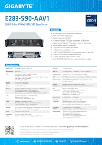 【E283-S90】Edge Server - 4th/5th Gen Intel® Xeon® Scalable - 2U UP 4-Bay Gen4 NVMe/SATA/SAS 【株式会社アドバネットのカタログ】