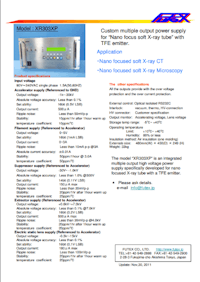 XE303XP　ナノフォーカスＸ線管用高圧電源 【フューテックス株式会社のカタログ】