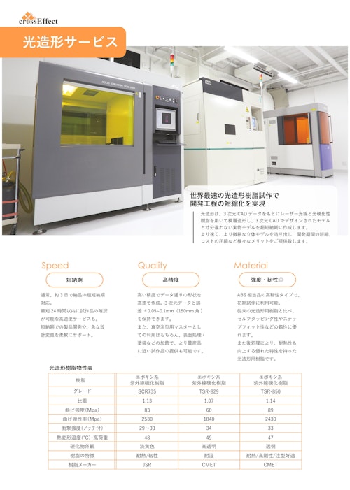 光造形サービス (株式会社クロスエフェクト) のカタログ
