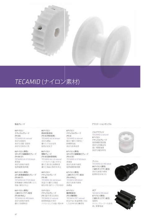 TECAMID（PA66素材） (エンズィンガージャパン株式会社) のカタログ