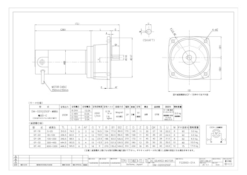 DCギヤードモータ＿DM-020□25GF (共栄通信工業株式会社) のカタログ