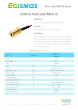 6mm Laser Module Series 650nm,Red Laser Moduleのカタログ