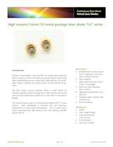 High volume 5.6mm TO metal package laser diode “LU” seriesのカタログ