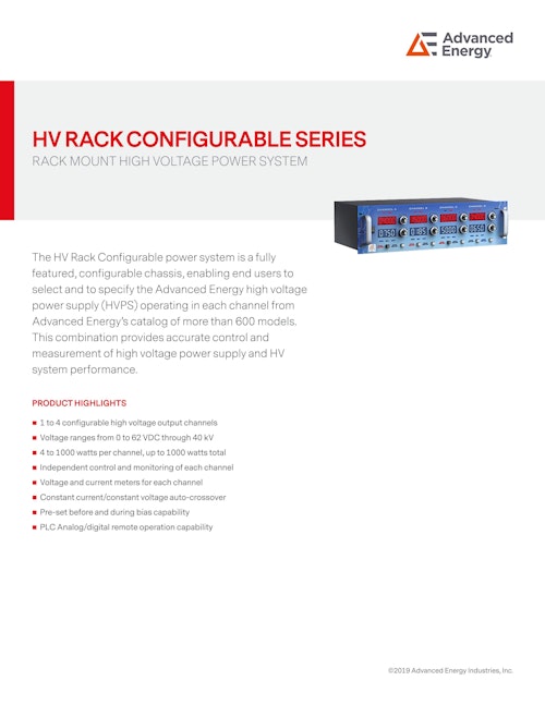 HV RACK CONFIGURABLE SERIES (Advanced Energy Industries, Inc.) のカタログ