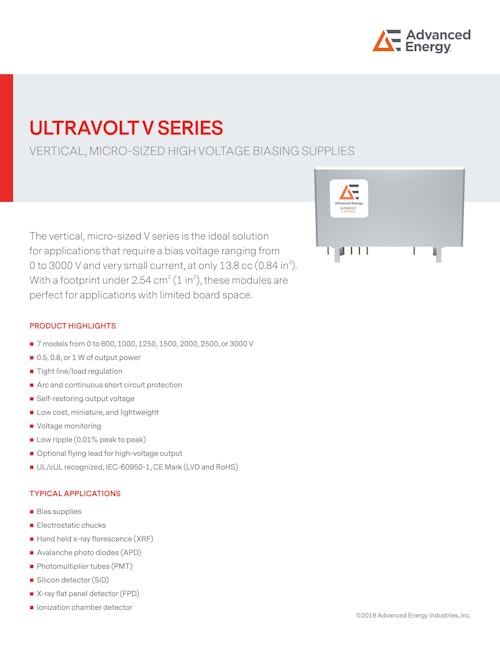 ULTRAVOLT VSERIES (Advanced Energy Industries, Inc.) のカタログ無料ダウンロード | メトリー