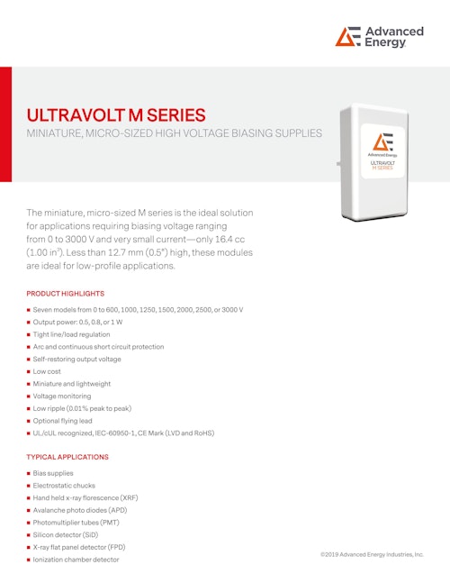 ULTRAVOLT M SERIES (Advanced Energy Industries, Inc.) のカタログ