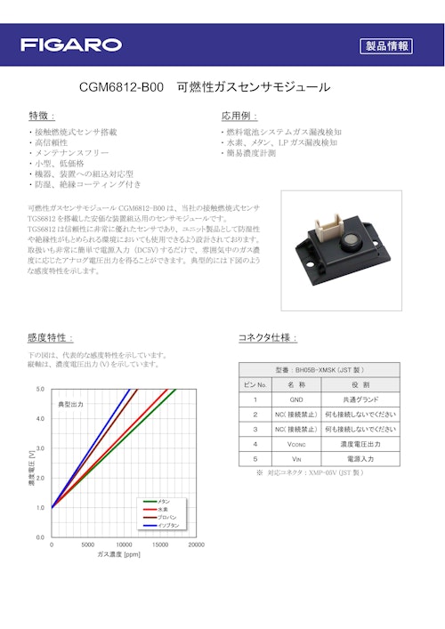 CGM6812-B00　可燃性ガスセンサモジュール (フィガロ技研株式会社) のカタログ