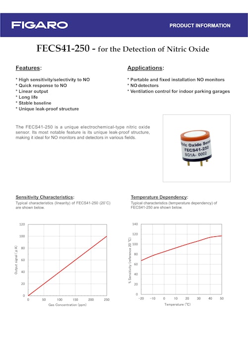 FECS41-250　for the Detection of NitricOxide (フィガロ技研株式会社) のカタログ