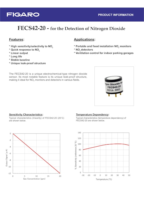 FECS42-20　for the Detection of Nitrogen Dioxide (フィガロ技研株式会社) のカタログ