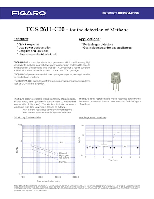 TGS2611-C00　for the detection of Methane (フィガロ技研株式会社) のカタログ
