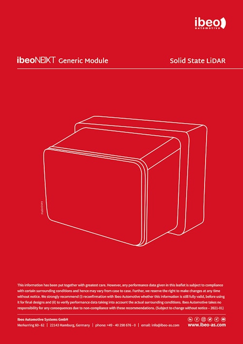 ibeoNEXT Generic Module (Ibeo Automotive Systems GmbH) のカタログ