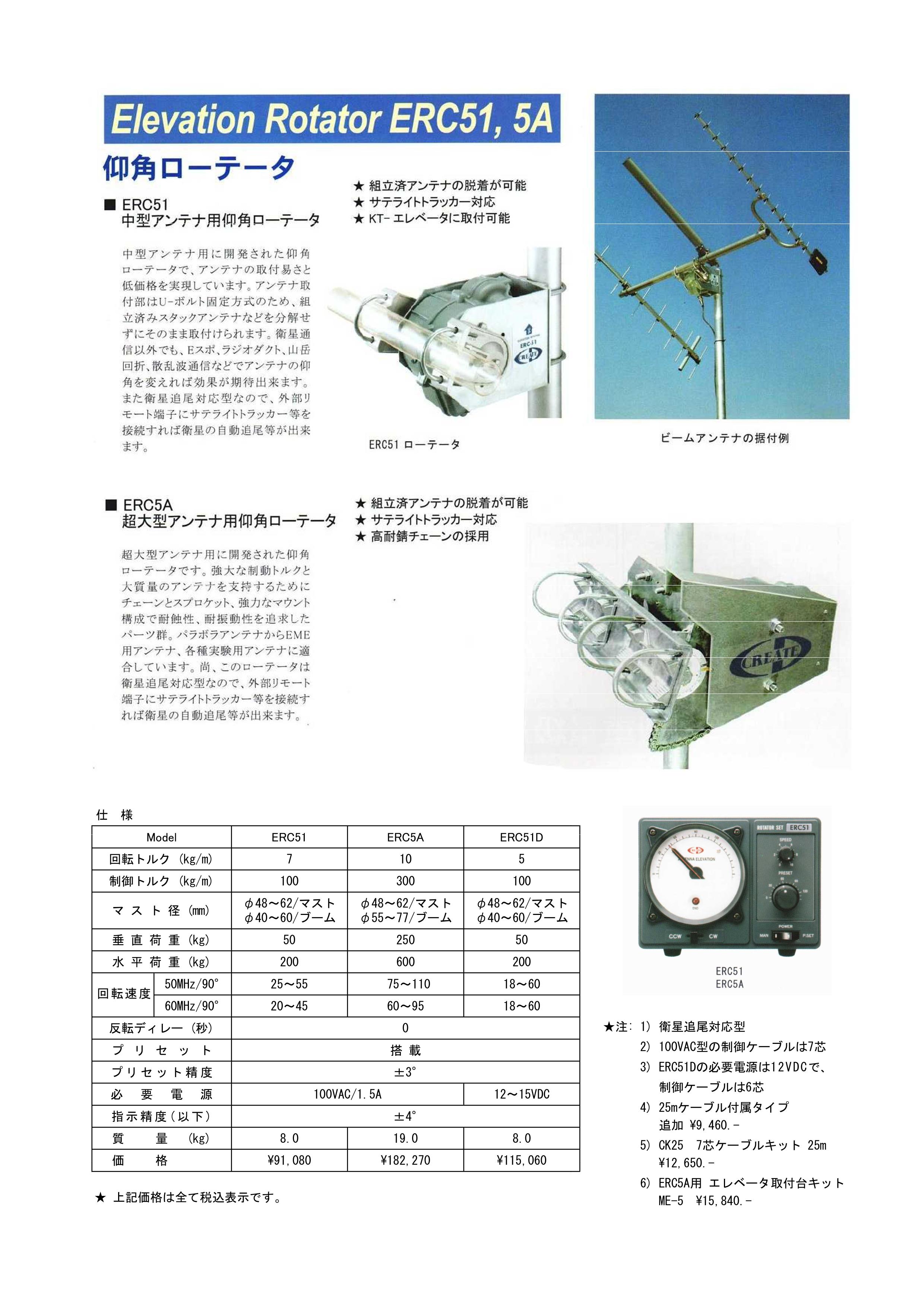 クリエート 大型アンテナ用仰角ローター ERC5A