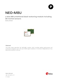 NEO-M8U　u-blox M8 untethered dead reckoning module including 3D inertial sensors 【u-blox Japanのカタログ】