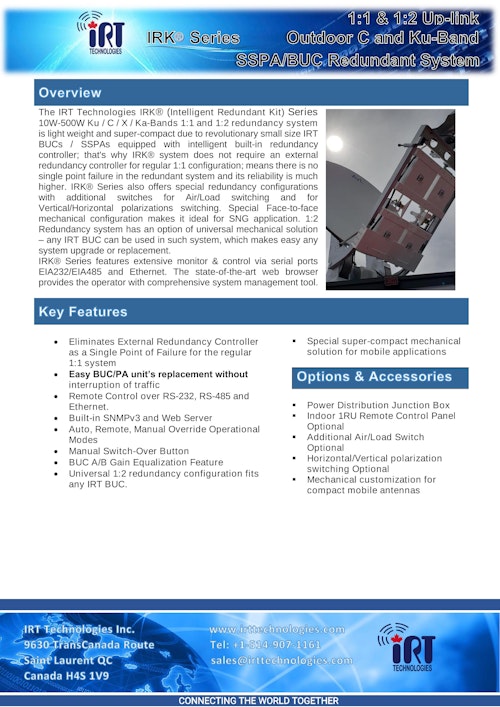 衛星通信冗長AMPLIFIER (アスコット株式会社) のカタログ