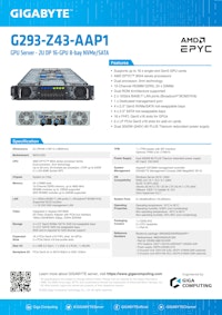 【G293-Z43】HPC/AI Server - AMD EPYC™ 9004 - 2U DP 16 x PCIe Gen5 GPUs 【株式会社アドバネットのカタログ】