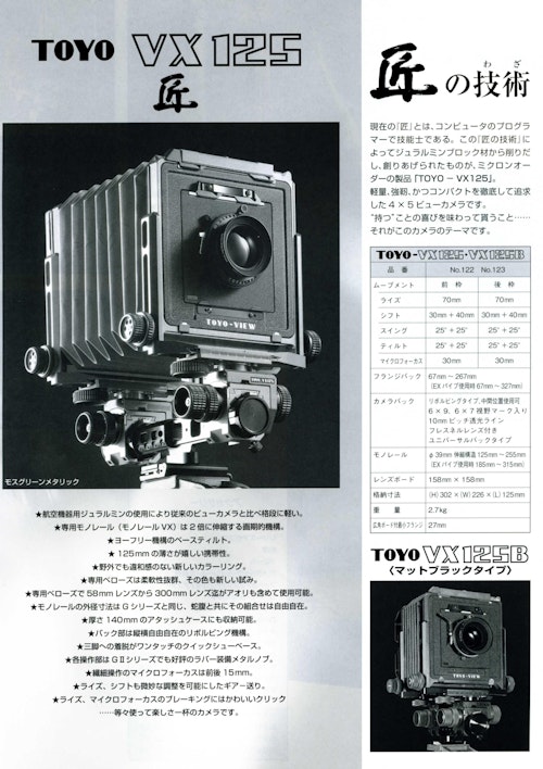 TOKYO VX125 匠 (有限会社サカイマシンツール) のカタログ