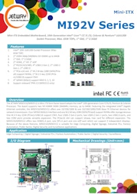 産業用Mini-ITXマザーボード Jetway MI92V 【サンテックス株式会社のカタログ】