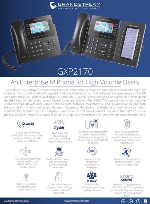 GXP2170 An Enterprise IP Phone for High-Volume Users
 (株式会社ジェイ・ティ・エス) のカタログ