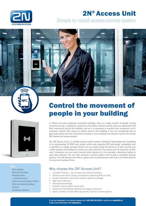 2N® Access Unit Simple to install access control system
 (株式会社ジェイ・ティ・エス) のカタログ