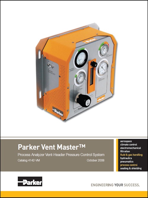 Parker Vent Master TM Process Analyzer Vent-Header Pressure Control System (パーカー・ハネフィン日本株式会社) のカタログ