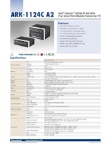 Intel Celeron搭載 産業用ファンレスPC、ARK-1124Cのカタログ