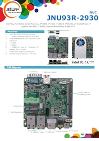 産業用 NUC CPUモジュール JNU93R-2930 【サンテックス株式会社のカタログ】