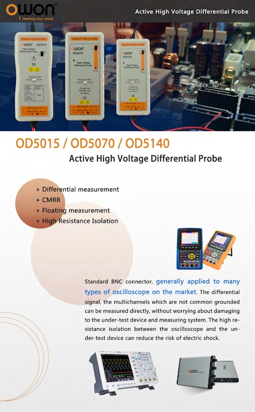 OD5015/OD5070/OD5140 Active High Voltage Differential Probe (OWON JAPAN合同会社) のカタログ