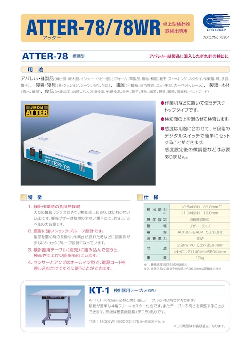 ATTER-78/78WR 卓上型検針器鉄検出専用 (日本金属探知機製造株式会社