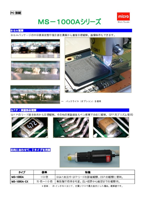 PC接続 MS-1000Aシリーズ (マイクロ・スクェア株式会社) のカタログ