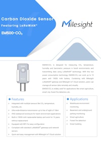 屋外用LoRaWAN二酸化炭素(CO2)センサー Milesight EM500-CO2 【サンテックス株式会社のカタログ】