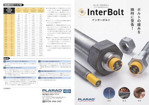 インターボルト｜遠隔でボルト緩みを24時間監視 (株式会社日本プララド) のカタログ