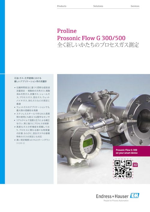 ガス流量測定用Prosonic Flow  G 300/500 (エンドレスハウザージャパン株式会社) のカタログ