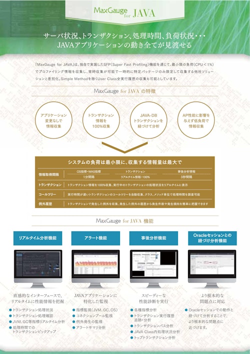 MaxGauge for JAVA 製品カタログ (日本エクセム株式会社) のカタログ