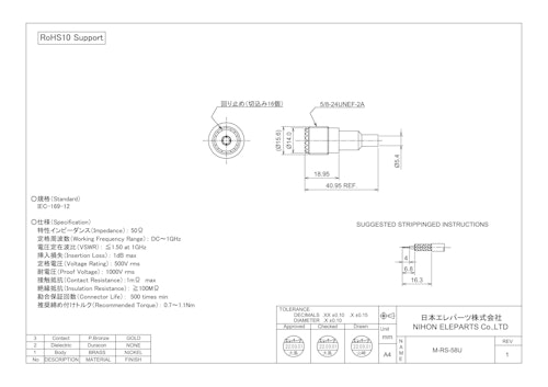 M-RS-58U (日本エレパーツ株式会社) のカタログ