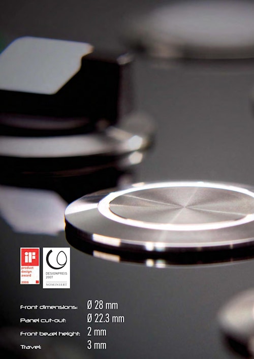 φ22mm 美しさ際立つ照光押しボタンスイッチ (株式会社ソルトン) のカタログ
