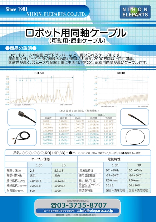 ロボット用同軸ケーブル (日本エレパーツ株式会社) のカタログ