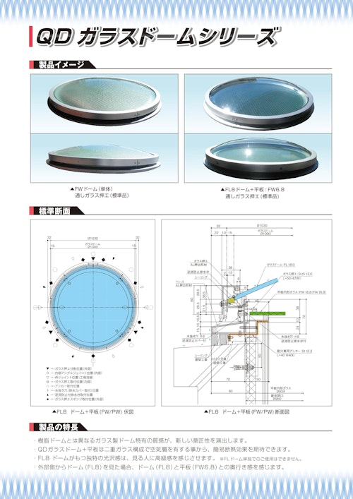 球体型トップライト【QDガラスドームシリーズ】 (日昌グラシス株式会社) のカタログ