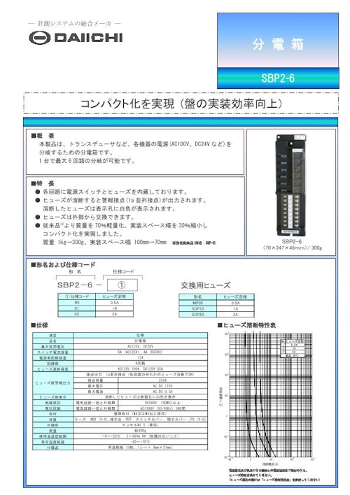 分電箱 SBP2-06 (株式会社第一エレクトロニクス) のカタログ