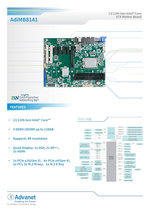 【AdiMB8141】13/12th Gen Intel® Core ATX Mother Board (株式会社アドバネット) のカタログ