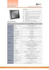 Celeron版15型-IP66防塵防水パネルPC『WTP-8B66-15』のカタログ