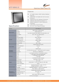 Celeron版15型-IP66防塵防水パネルPC『WTP-8B66-15』 【Wincommジャパン株式会社のカタログ】