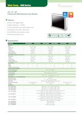 15インチワイド(4:3) VGA IP65全面防水 抵抗式タッチパネル, 1024 x 768 KINGDY WM150RW03Uのカタログ