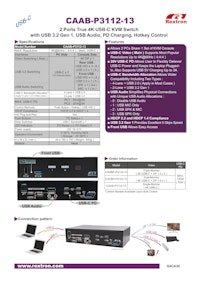 2ポート 4K USB-C KVMスイッチ CAAB-P3112-13 【サンテックス株式会社のカタログ】