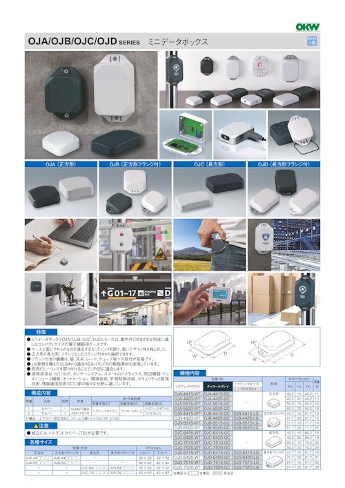 ミニデータボックス OJA/OJB/OJC/OJD シリーズ（ドイツOKW製） (摂津金属工業株式会社) のカタログ