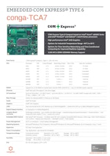 COM Express Compact Type 6: conga-TCA7のカタログ