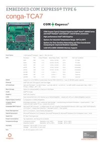 COM Express Compact Type 6: conga-TCA7 【コンガテックジャパン株式会社のカタログ】