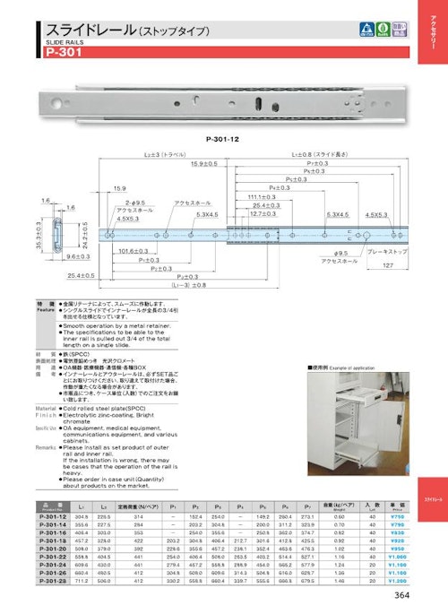 スライドレール (株式会社ホシモト) のカタログ