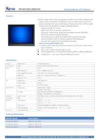 15インチ高輝度マリンモニター Rejitek IM-40150S-A0XG5A 製品カタログ 【サンテックス株式会社のカタログ】